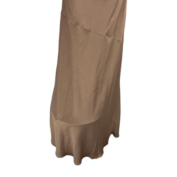 GENERATION LOVE WOMENS LARGE EVIE SATIN TERRACOTTA MAXI DRESS GOWN TINY FLAW - Picture 13 of 16